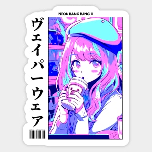 Vaporwave Aesthetic Anime Manga Girl Japanese Streetwear Sticker